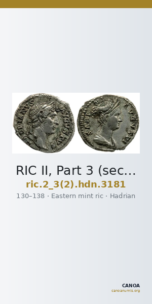 RIC II, Part 3 (second edition) Hadrian 3181 — CANOA