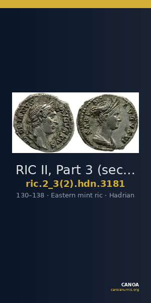 RIC II, Part 3 (second edition) Hadrian 3181 — CANOA