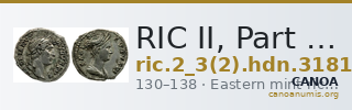 RIC II, Part 3 (second edition) Hadrian 3181 — CANOA
