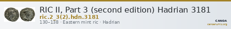 RIC II, Part 3 (second edition) Hadrian 3181 — CANOA