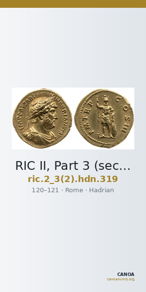 RIC II, Part 3 (second edition) Hadrian 319 — CANOA