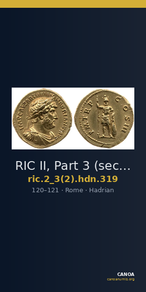 RIC II, Part 3 (second edition) Hadrian 319 — CANOA