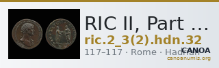 RIC II, Part 3 (second edition) Hadrian 32 — CANOA