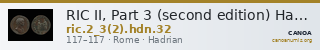 RIC II, Part 3 (second edition) Hadrian 32 — CANOA