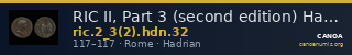 RIC II, Part 3 (second edition) Hadrian 32 — CANOA