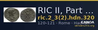 RIC II, Part 3 (second edition) Hadrian 320 — CANOA