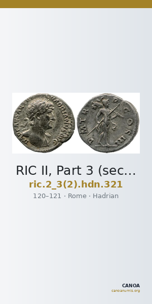RIC II, Part 3 (second edition) Hadrian 321 — CANOA