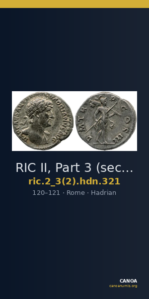 RIC II, Part 3 (second edition) Hadrian 321 — CANOA