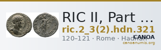 RIC II, Part 3 (second edition) Hadrian 321 — CANOA
