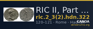 RIC II, Part 3 (second edition) Hadrian 322 — CANOA