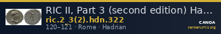RIC II, Part 3 (second edition) Hadrian 322 — CANOA