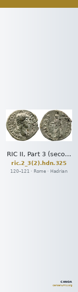 RIC II, Part 3 (second edition) Hadrian 325 — CANOA