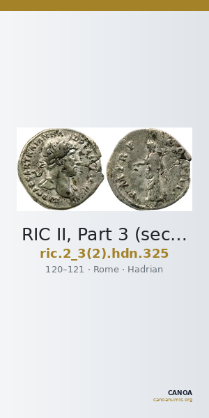 RIC II, Part 3 (second edition) Hadrian 325 — CANOA