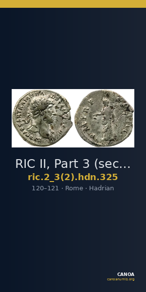 RIC II, Part 3 (second edition) Hadrian 325 — CANOA