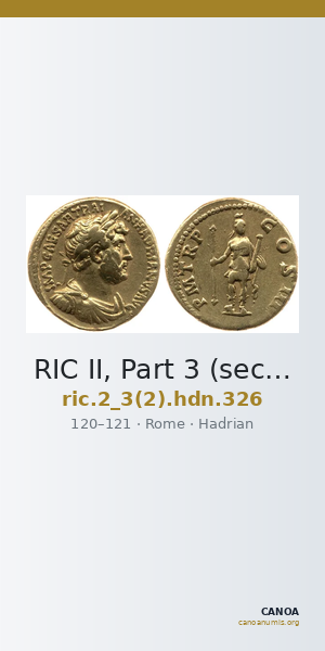 RIC II, Part 3 (second edition) Hadrian 326 — CANOA