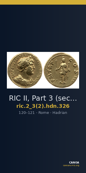 RIC II, Part 3 (second edition) Hadrian 326 — CANOA
