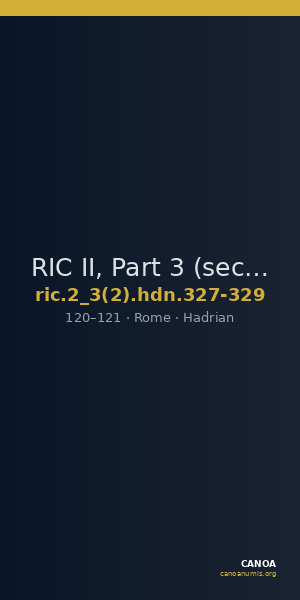 RIC II, Part 3 (second edition) Hadrian 327-329 — CANOA