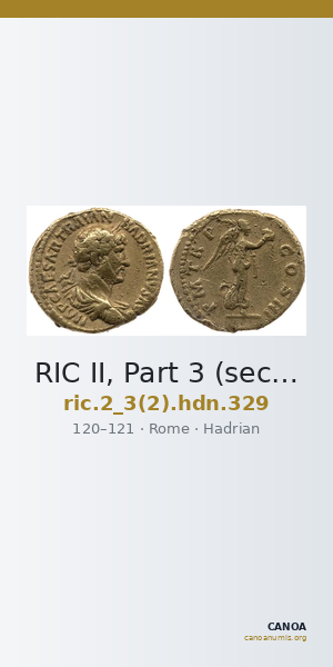 RIC II, Part 3 (second edition) Hadrian 329 — CANOA