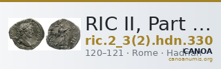 RIC II, Part 3 (second edition) Hadrian 330 — CANOA