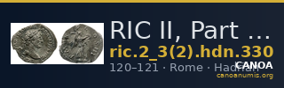RIC II, Part 3 (second edition) Hadrian 330 — CANOA