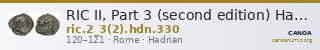 RIC II, Part 3 (second edition) Hadrian 330 — CANOA