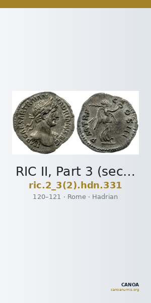 RIC II, Part 3 (second edition) Hadrian 331 — CANOA