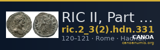 RIC II, Part 3 (second edition) Hadrian 331 — CANOA