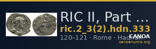 RIC II, Part 3 (second edition) Hadrian 333 — CANOA