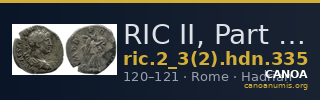 RIC II, Part 3 (second edition) Hadrian 335 — CANOA
