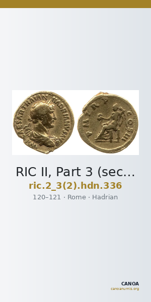 RIC II, Part 3 (second edition) Hadrian 336 — CANOA