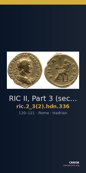 RIC II, Part 3 (second edition) Hadrian 336 — CANOA