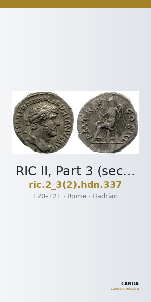 RIC II, Part 3 (second edition) Hadrian 337 — CANOA