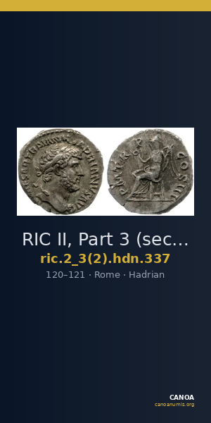 RIC II, Part 3 (second edition) Hadrian 337 — CANOA