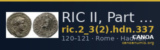RIC II, Part 3 (second edition) Hadrian 337 — CANOA