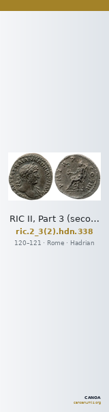 RIC II, Part 3 (second edition) Hadrian 338 — CANOA