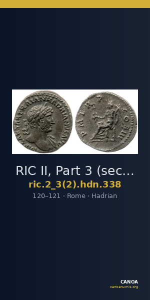 RIC II, Part 3 (second edition) Hadrian 338 — CANOA