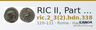 RIC II, Part 3 (second edition) Hadrian 338 — CANOA