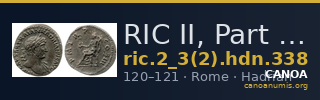 RIC II, Part 3 (second edition) Hadrian 338 — CANOA