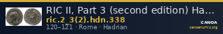 RIC II, Part 3 (second edition) Hadrian 338 — CANOA