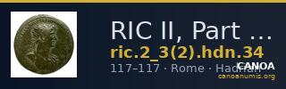 RIC II, Part 3 (second edition) Hadrian 34 — CANOA