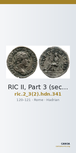 RIC II, Part 3 (second edition) Hadrian 341 — CANOA