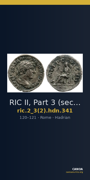 RIC II, Part 3 (second edition) Hadrian 341 — CANOA