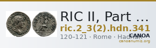 RIC II, Part 3 (second edition) Hadrian 341 — CANOA