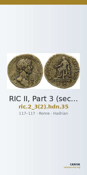 RIC II, Part 3 (second edition) Hadrian 35 — CANOA