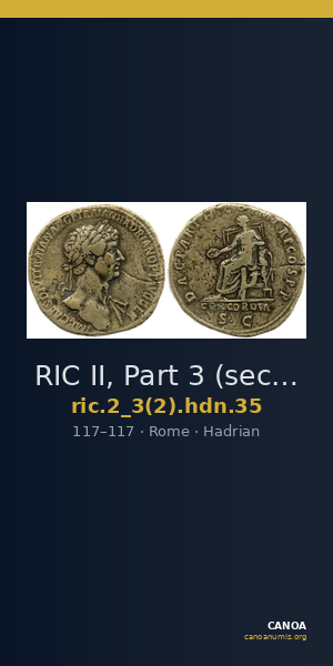 RIC II, Part 3 (second edition) Hadrian 35 — CANOA