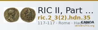 RIC II, Part 3 (second edition) Hadrian 35 — CANOA