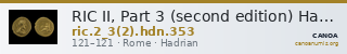 RIC II, Part 3 (second edition) Hadrian 353 — CANOA