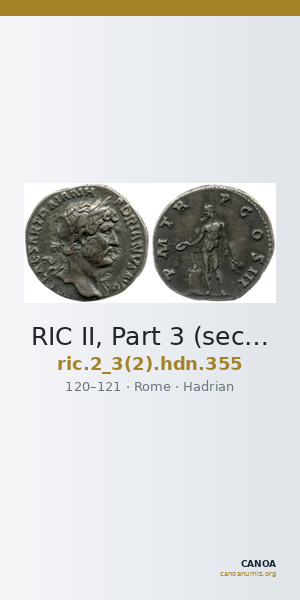 RIC II, Part 3 (second edition) Hadrian 355 — CANOA