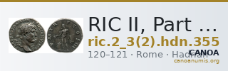 RIC II, Part 3 (second edition) Hadrian 355 — CANOA