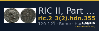 RIC II, Part 3 (second edition) Hadrian 355 — CANOA